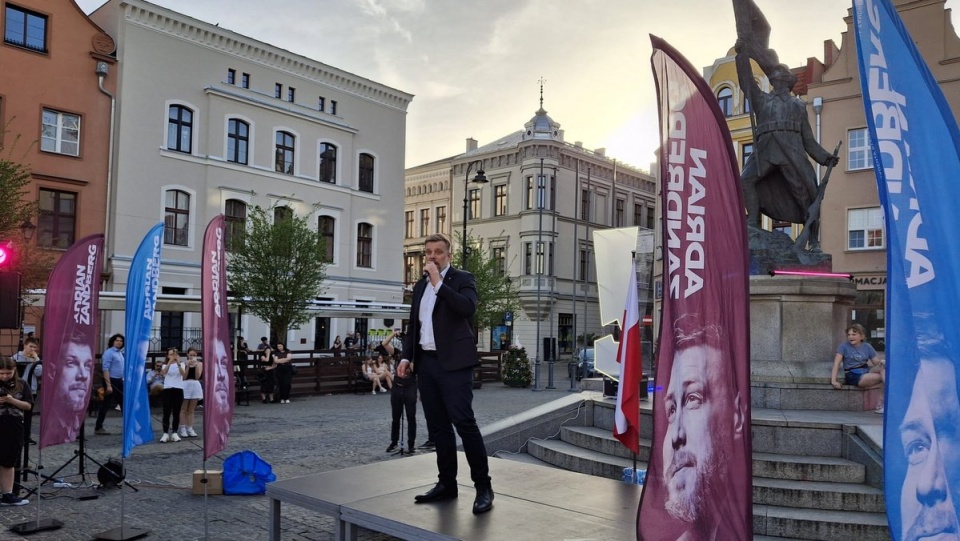 Adrian Zandberg w Grudziądzu/fot. Marcin Doliński
