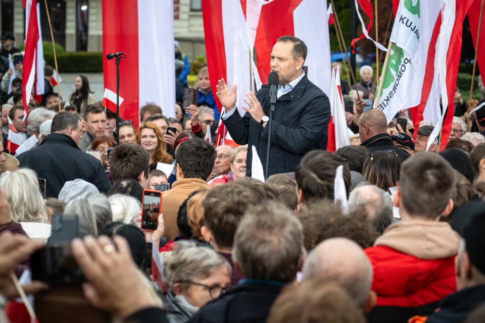 Karol Nawrocki w Bydgoszczy/fot. PAP/Tytus Żmijewski