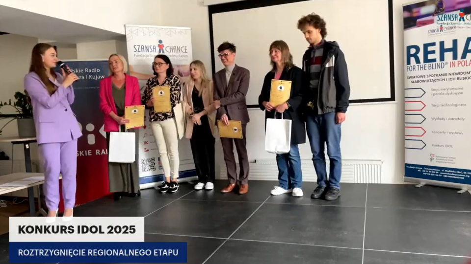 Nagrody wręczono podczas regionalnej Konferencji REHA FOR THE BLIND w Bydgoszczy/fot: Facebook, Fundacja Szansa - Jesteśmy Razem, zrzut ekranu