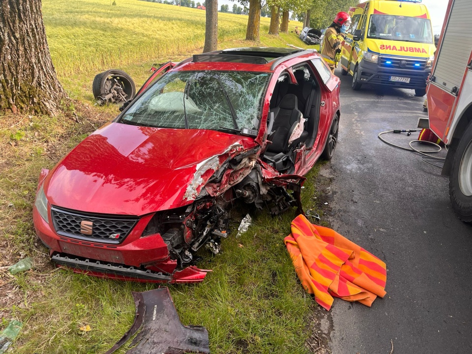 Wypadek w miejscowości Wszedzień (gmina Mogilno)/fot. KPP w Mogilnie