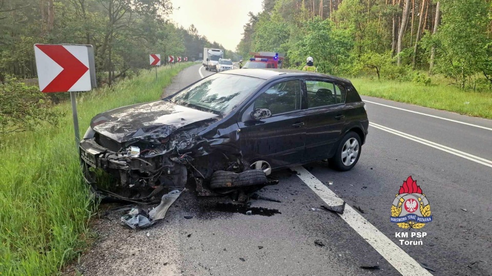 Zderzenie trzech aut w Górsku- gmina Zławieś Wielka/fot. OSP Pędzewo