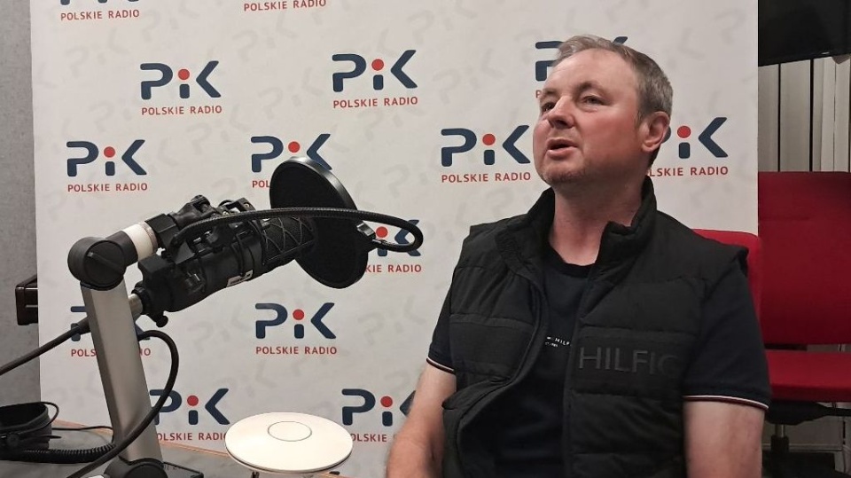 Trener Abramczyk Polonii Bydgoszcz Jacek Woźniak w studiu PR PiK/fot. Radosław Łączkowski