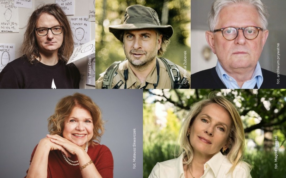 Goście Festiwalu Początek Sezonu: Filip Zawada Adam Wajrak, Grzegorz Gauden, Anna Bikont oraz Joanna Bator. / Fot. Materiały promocyjne festiwalu