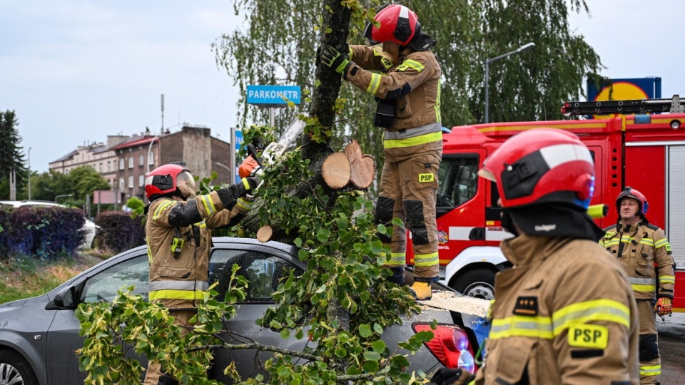 Strażacy z południa Polski usuwają skutki silnych burz, opadów i silnego wiatru/fot: PAP, Darek Delmanowicz