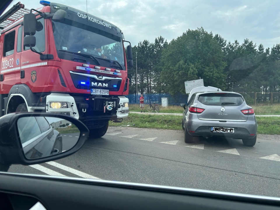Do zderzenia samochodów doszło na DK 56 w Koronowie. / Fot. Maciej Miś