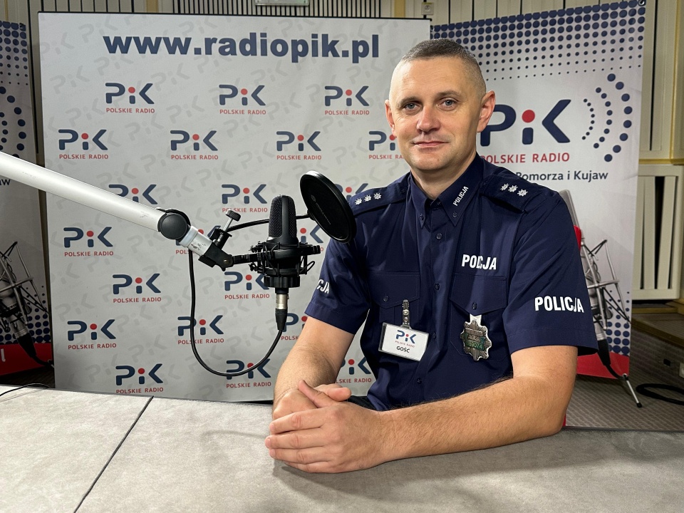Kom. Remigiusz Rakowski z Komendy Wojewódzkiej Policji w Bydgoszczy. / Fot. Tomasz Kaźmierski