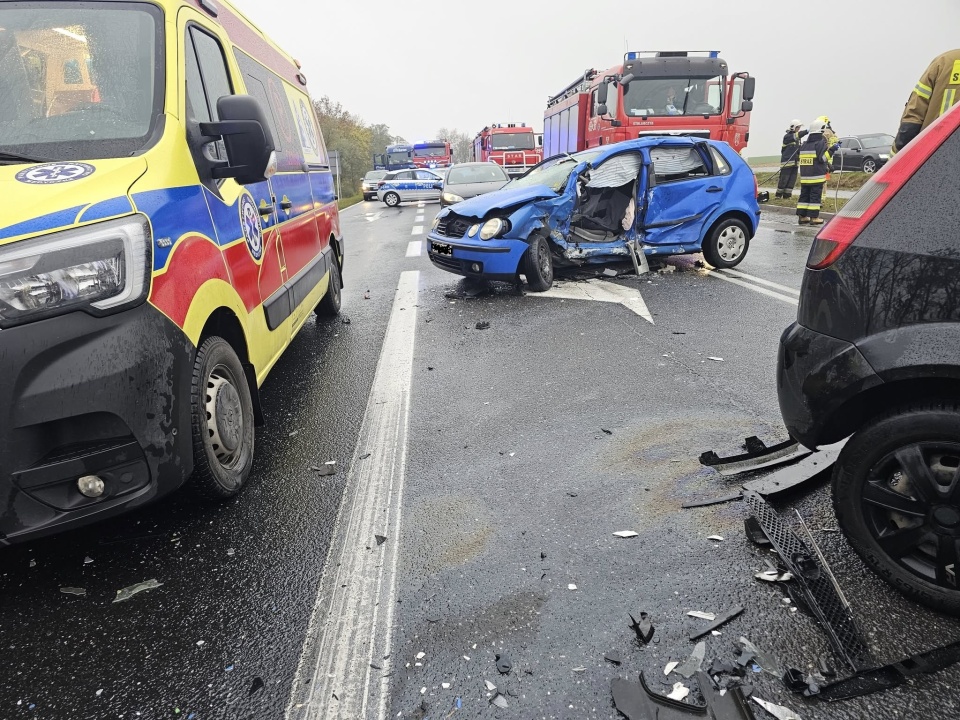 Do wypadku doszło na DK 15 pod Strzelnem. / Fot. OSP Strzelno