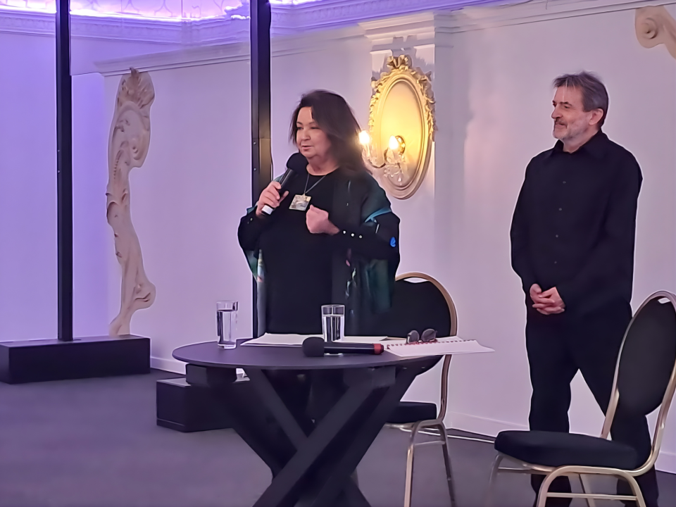 Wiersze księdza Jana Twardowskiego czytali Anna Dymna i aktor Teatru Polskiego Mirosław Guzowski/fot. Ewa Dąbska-Wieczorkowska