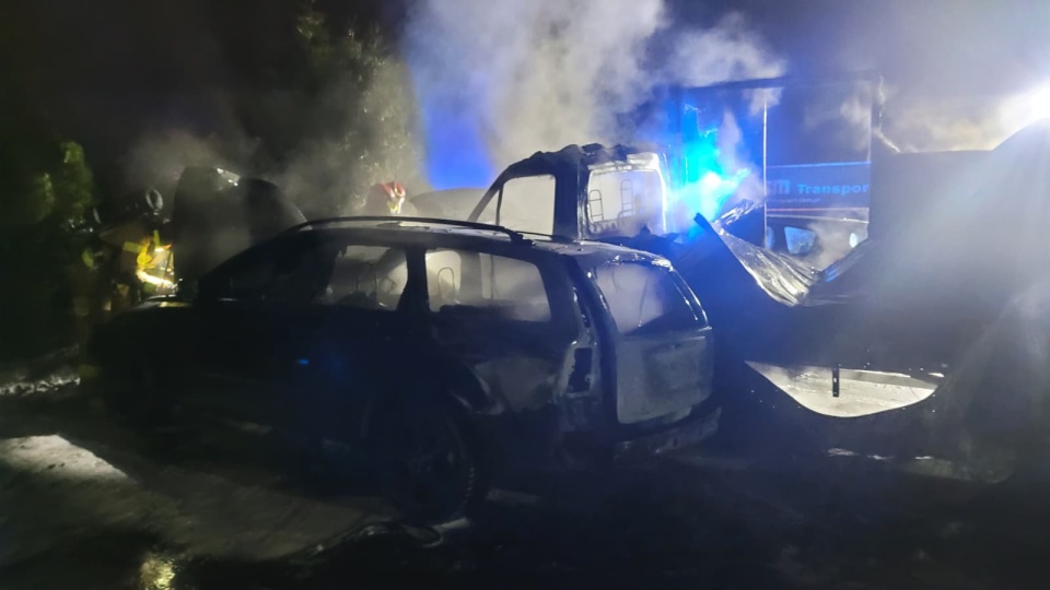 Pożar na Szosie Toruńskiej w Grudziądzu. / Fot. KM PSP w Grudziądzu