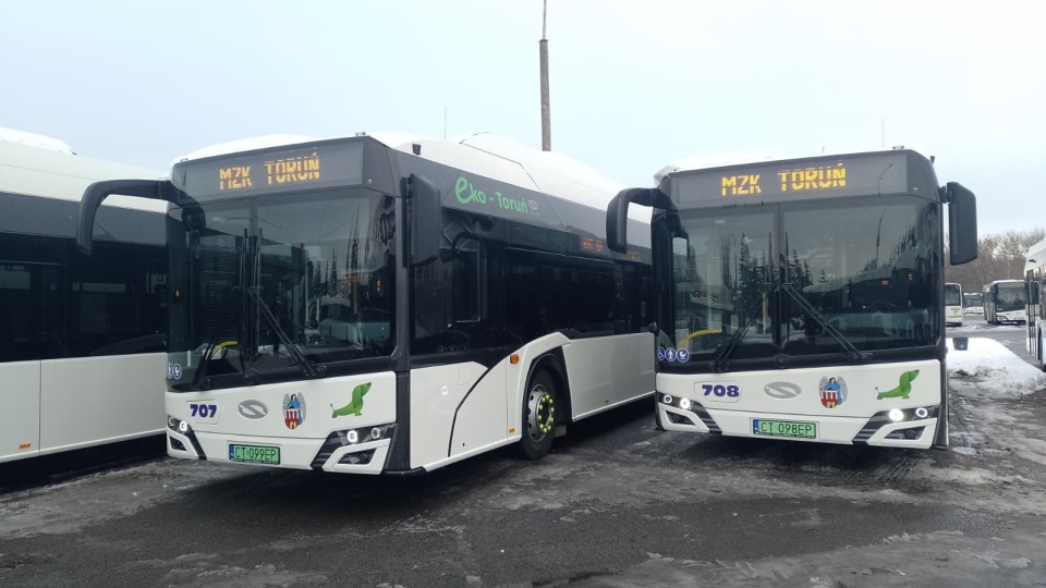 40 elektrycznych autobusów zasili flotę Miejskiego Zakładu Komunikacji w Toruniu. Dziesięć pojazdów jest już na miejscu i niedługo będzie przewozić pasażerów/fot. Michał Zaręba