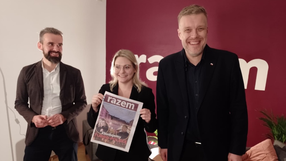 Adrian Zandberg spotkał się ze swoimi zwolennikami we Włocławku i Toruniu/fot. Michał Zaręba