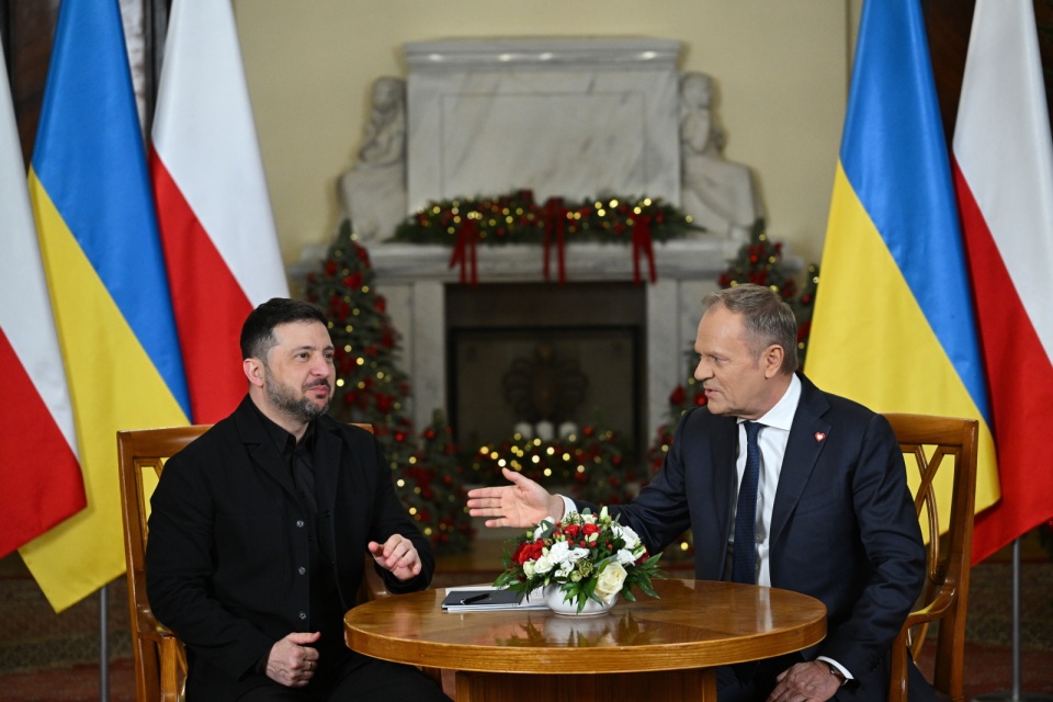 Spotkanie Wołodymyra Zełenskiego i Donalda Tuska. / Fot. PAP / Radek Pietruszka
