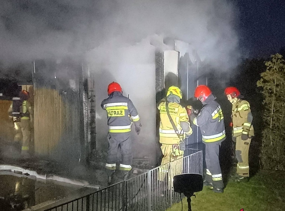 Pożar sauny w Kopaninie pod Toruniem 25 grudnia/Fot. OSP Złotoria