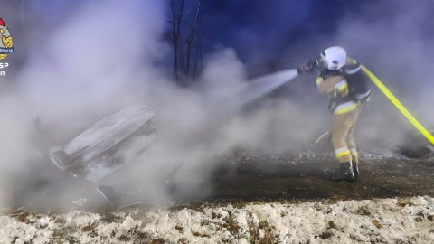 Wypadek na DK 10 w Lubiczu Górnym. / Fot. KM PSP w Toruniu