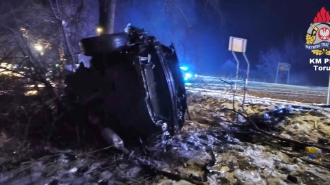 Wypadek na DK 10 w Lubiczu Górnym. / Fot. KM PSP w Toruniu