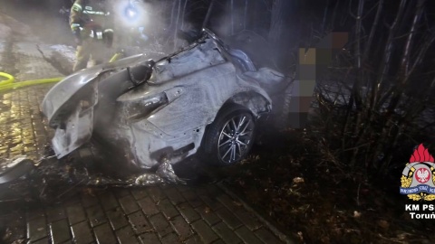 Wypadek na DK 10 w Lubiczu Górnym. / Fot. KM PSP w Toruniu