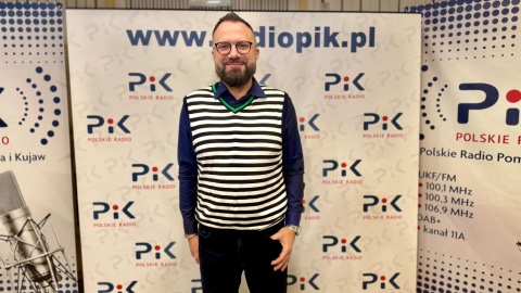Sławomir Miodowski w studiu PR PiK/fot. Izabela Langner