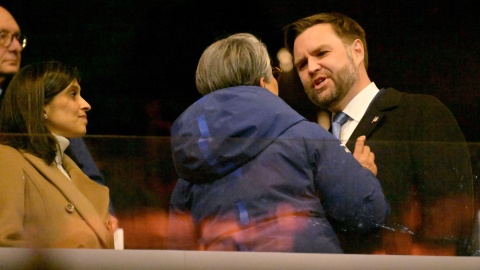 Wiceprezydent USA, J.D Vance. Otwarcie 25. zimowych igrzysk olimpijskich w Mediolanie /fot. EPA/Peter Kneffel