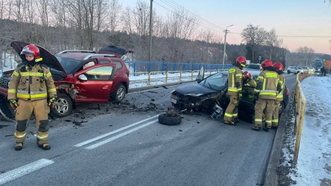 Wypadek w Świerkocinie na DK55. / Fot. KM PSP w Grudziądzu