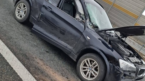 Kolizja na A1/fot. Facebook/KM PSP Toruń