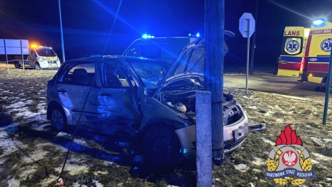 Zderzenie dwóch pojazdów na DK91 niedaleko Torunia/fot. Facebook/KM PSP Toruń