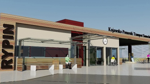 Wizualizacja nowego dworca autobusowego w Rypinie/fot. Urząd Marszałkowski Województwa Kujawsko-Pomorskiego