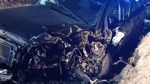 Zdarzenie drogowe w m. Zelgno, niedaleko Chełmży/fot. Facebook/KM PSP Toruń