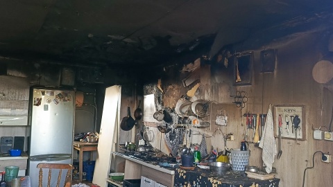 Pożar we wsi Zaskocz w powiecie wąbrzeskim/fot. KPP Wąbrzeźno