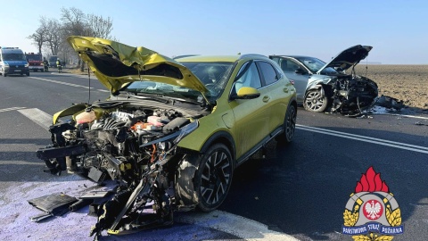 Wypadek w Kończewicach w gminie Chełmża/ fot. Krzysztof Bajbak, KM PSP Toruń
