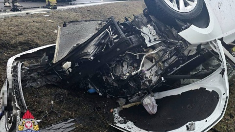 Zderzenie osobówki z ciężarówką na DK15 w powiecie toruńskim/fot. Facebook/KM PSP Toruń