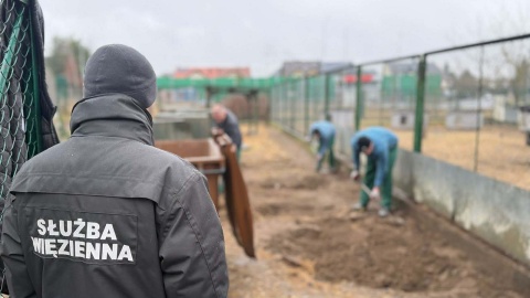Kiedy więźniowie sprzątali boksy, funkcjonariusze opiekowali się zwierzętami w bydgoskim schronisku/ Fot. Służba Więzienna