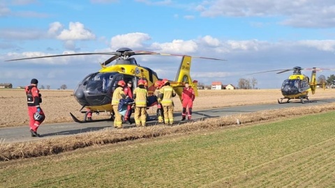 Wypadek szkolnego autobusu w miejscowości Wola Skarbkowa (powiat radziejowski)/fot. KP PSP Radziejów