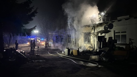 Nocny pożar w Solcu Kujawskim/fot. Facebook/OSP Solec Kujawski