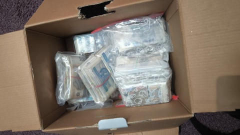 21-latek z Bydgoszczy odpowie za handel środkami odurzającymi i „pranie" brudnych pieniędzy. W mieszkaniu miał prawie 12 kg marihuany, a w mieszkaniu 800 tys. zł/fot. KMP Bydgoszcz