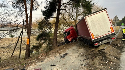 Śmiertelny wypadek na DK 10 w Przyłubiu/fot. KWP Bydgoszcz