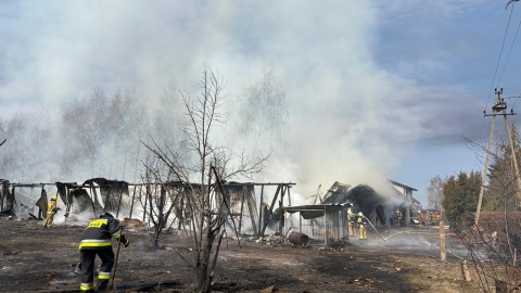 Pożaru hali produkcyjnej pianki poliuretanowej w Chełmnie/fot. PSP Chełmno