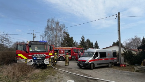 Pożaru hali produkcyjnej pianki poliuretanowej w Chełmnie/fot. PSP Chełmno