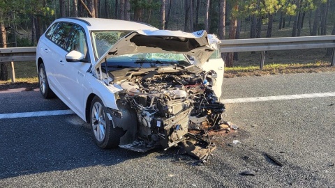 Dwie osoby ranne po zderzeniu osobówki z dostawczakiem na DK 10 w Przyłubiu/fot. KM PSP Bydgoszcz