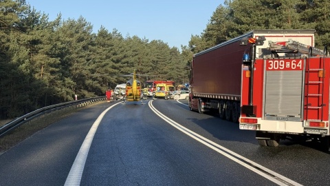 Dwie osoby ranne po zderzeniu osobówki z dostawczakiem na DK 10 w Przyłubiu/fot. Facebook/OSP Solec Kujawski