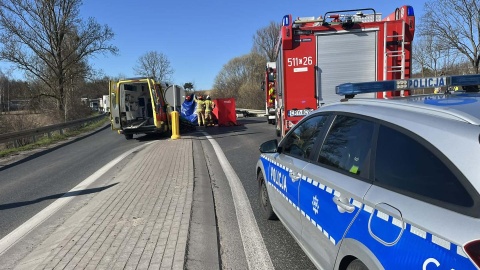 W Starorypinie Prywatnym samochód osobowy zderzył się z motocyklem / fot. OSP Kowalki