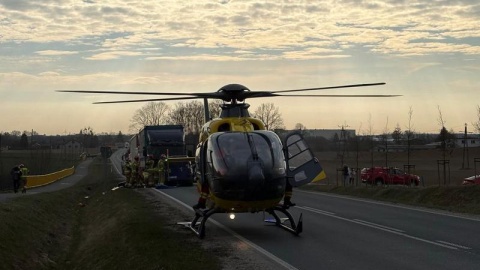 Śmiertelny wypadek pod Wąbrzeźnem/fot. KP PSP Wąbrzeźno