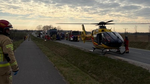 Śmiertelny wypadek pod Wąbrzeźnem/fot. KP PSP Wąbrzeźno