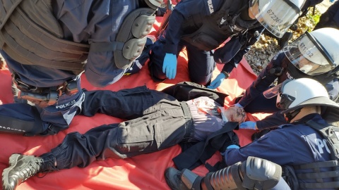 Bydgoscy policjanci zorganizowali praktyczne szkolenie na terenie Stadionu Miejskiego przy ul. Sportowej 2 w Bydgoszczy/Fot. KWP w Bydgoszczy