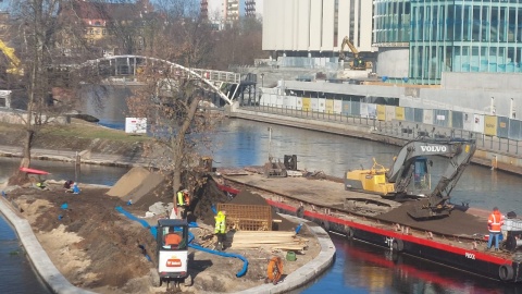 Prace na wyspie św. Barbary w Bydgoszczy/Fot. Dorota Witt