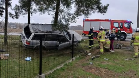 Do zdarzenia doszło po godz. 11.30 w miejscowości Narty/Fot. OSP Morzyce