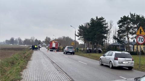 Do zdarzenia doszło po godz. 11.30 w miejscowości Narty/Fot. OSP Lubień Kujawski