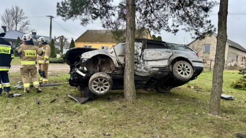 Do zdarzenia doszło po godz. 11.30 w miejscowości Narty/Fot. OSP Lubień Kujawski