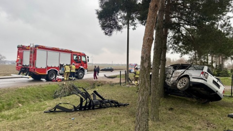 Do zdarzenia doszło po godz. 11.30 w miejscowości Narty/Fot. OSP Lubień Kujawski