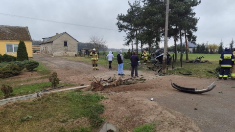 Do zdarzenia doszło po godz. 11.30 w miejscowości Narty/Fot. OSP Morzyce