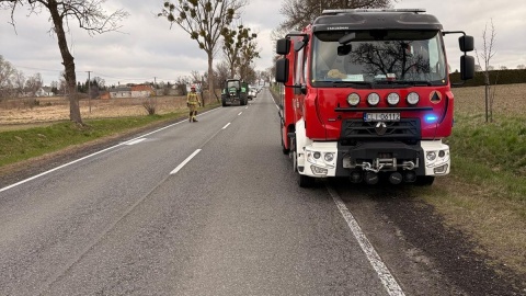 Wypadek na DK 67 w miejscowości Łochocin/fot. KP PSP Lipno